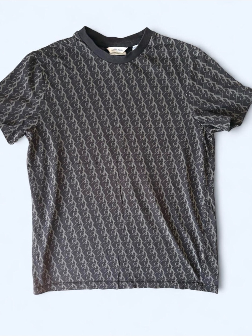 Calvin Klein Black Allover CK Logo Short Sleeve Tee